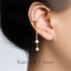boucle d oreille grimpante clip perle remplie d'or 14 carats pour femme, manchette d'oreille grimpante