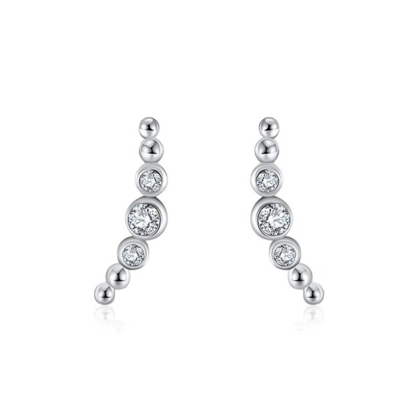 boucle d oreille grimpante à bulles en argent Sterling 925 pour femme, bijoux à la mode pour mariage