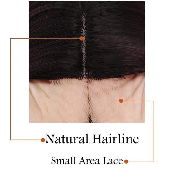 Perruque synthetique mi-longue lisse Blonde brune pour femmes