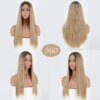 Perruque synthetique mi-longue lisse Blonde brune pour femmes