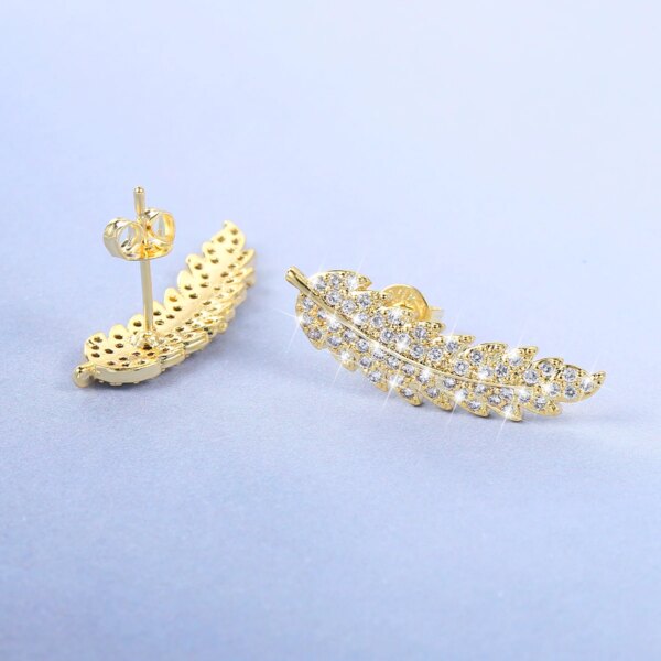 boucle d oreille grimpante scintillantes pour femmes, bijoux de luxe, ailes d'angle, manchette d'escalade, AAA +