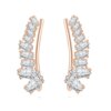 boucle d oreille grimpante scintillantes pour femmes, bijoux de luxe, ailes d'angle, manchette d'escalade, AAA +