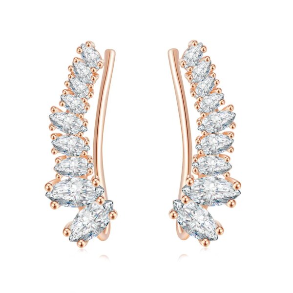 boucle d oreille grimpante scintillantes pour femmes, bijoux de luxe, ailes d'angle, manchette d'escalade, AAA +