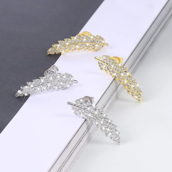 boucle d oreille grimpante scintillantes pour femmes, bijoux de luxe, ailes d'angle, manchette d'escalade, AAA +