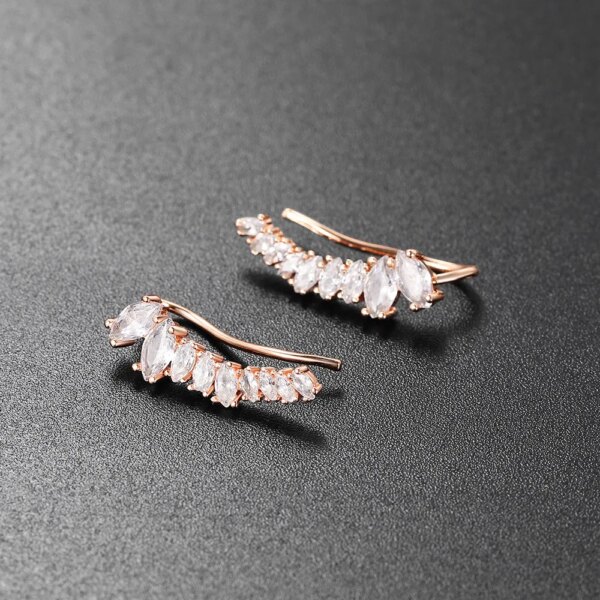 boucle d oreille grimpante scintillantes pour femmes, bijoux de luxe, ailes d'angle, manchette d'escalade, AAA +
