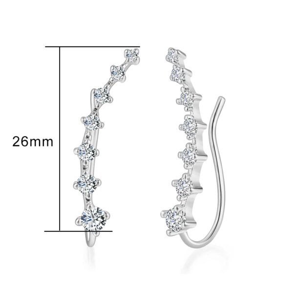 boucle d oreille grimpante en cristal coloré pour femmes, en zircon coloré, or Rose, bijoux inhabituel
