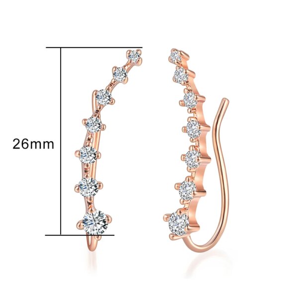 boucle d oreille grimpante en cristal coloré pour femmes, en zircon coloré, or Rose, bijoux inhabituel