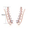 boucle d oreille grimpante en cristal coloré pour femmes, en zircon coloré, or Rose, bijoux inhabituel