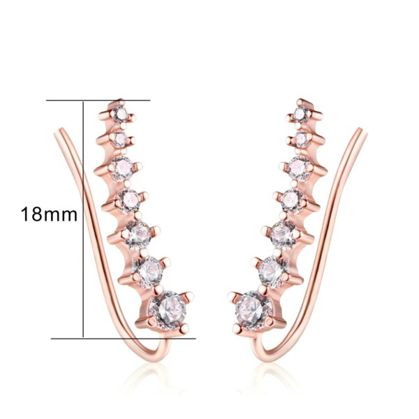 boucle d oreille grimpante en cristal coloré pour femmes, en zircon coloré, or Rose, bijoux inhabituel