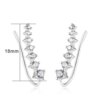 boucle d oreille grimpante en cristal coloré pour femmes, en zircon coloré, or Rose, bijoux inhabituel