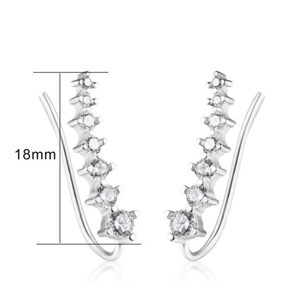 boucle d oreille grimpante en cristal coloré pour femmes, en zircon coloré, or Rose, bijoux inhabituel