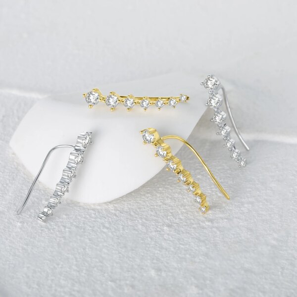 boucle d oreille grimpante en argent Sterling 925 en zircon cubique délicat