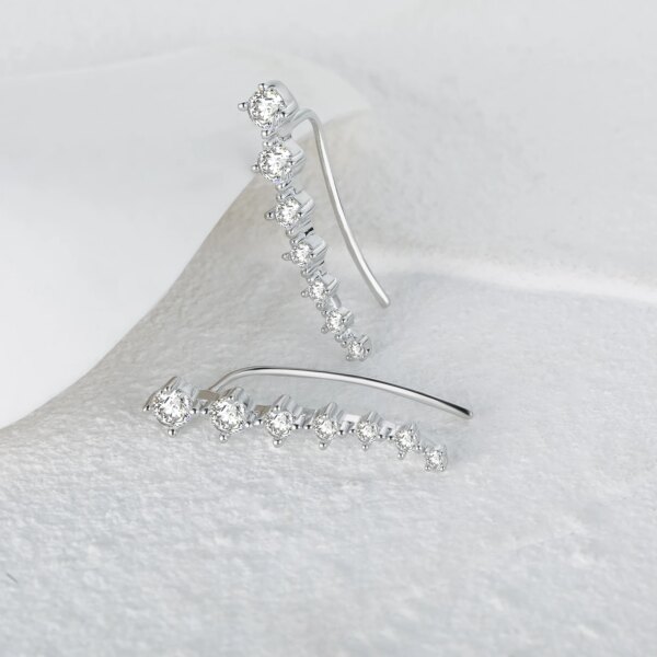 boucle d oreille grimpante en argent Sterling 925 en zircon cubique délicat