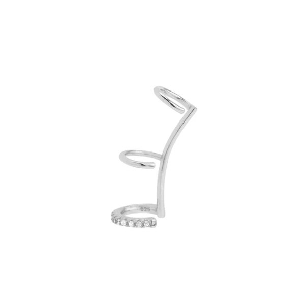 boucle d oreille grimpante en argent Sterling 925, chaîne à Clip pour femmes, Zircon étoile, pompon, à la mode