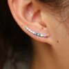 boucle d oreille grimpante Colorées en Argent Sterling 925, Bijoux Classiques Simples