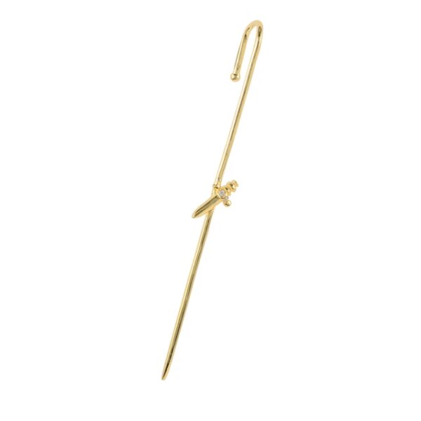 69225-826f17.jpg boucle d oreille grimpante en Zircon argenté pour femmes, Clip de Piercing Diagonal, chaîne épingle