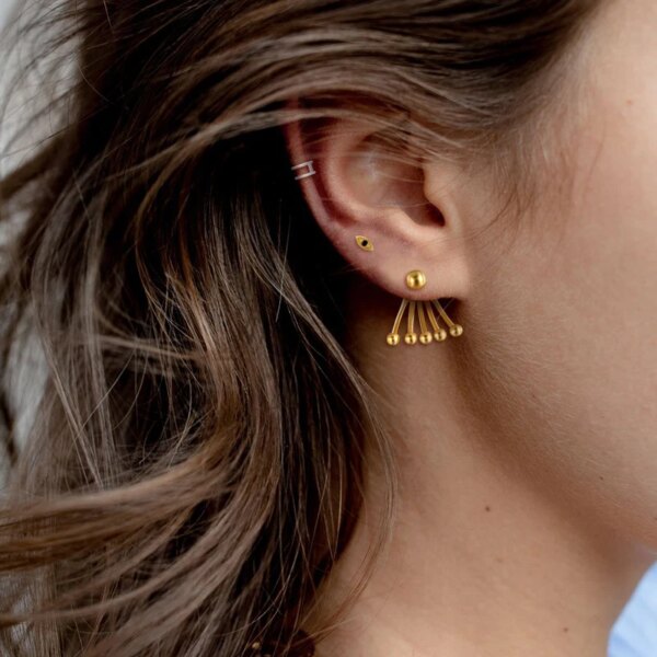 boucle d oreille grimpante Creuses en Forme de U en Argent Sterling 925, Sans Piercing