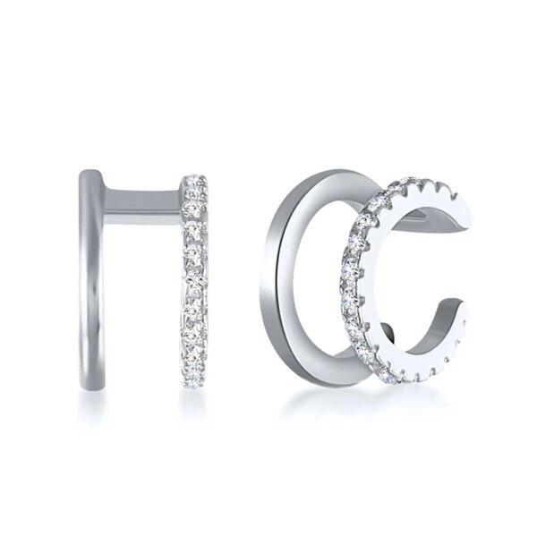 boucle d oreille grimpante Creuses en Forme de U en Argent Sterling 925, Sans Piercing