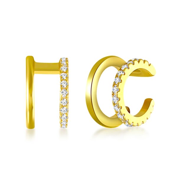 boucle d oreille grimpante Creuses en Forme de U en Argent Sterling 925, Sans Piercing