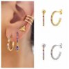69274-136868.jpg boucle d oreille grimpante en Argent 925 en Forme de C, Piercing, Couleur Arc-en-Ciel