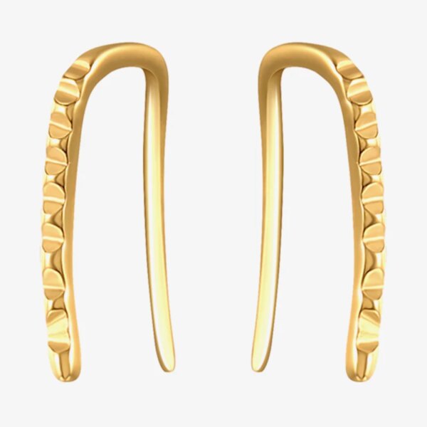 boucle d oreille grimpante Ligne Ondulée en Argent Sterling 925, Minimaliste, Grimpeurs d'Oreilles