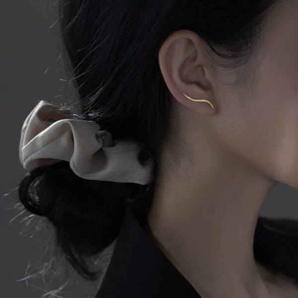 boucle d oreille grimpante en argent Sterling 925 pour femmes et filles, bijoux fins, simples