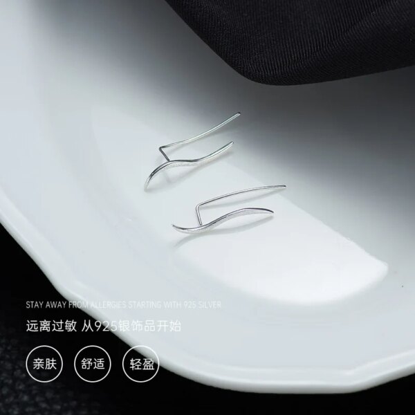boucle d oreille grimpante en argent Sterling 925 pour femmes et filles, bijoux fins, simples