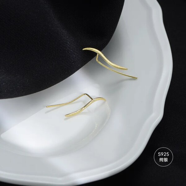 boucle d oreille grimpante en argent Sterling 925 pour femmes et filles, bijoux fins, simples