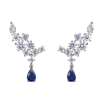 boucle d oreille grimpante de luxe en argent regardé 925 pour femmes et filles, diamant à haute teneur en carbone