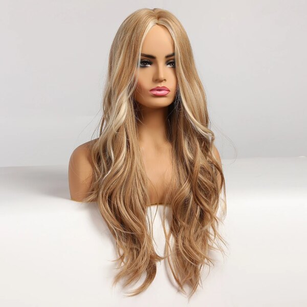 Perruque de Cosplay synthétique Ombre Blonde pour femmes