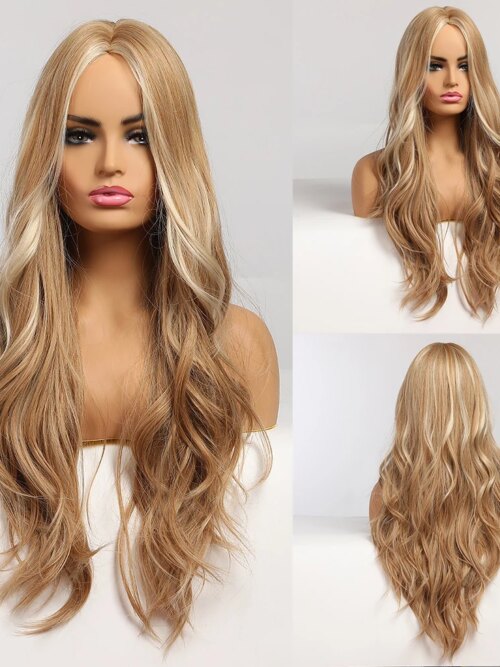 Perruque de Cosplay synthétique Ombre Blonde pour femmes