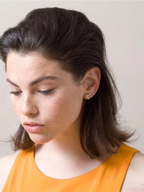 Boucle d oreille 2 trous , Vintage, 2 ou 1 pièces, deux piercings, un côté