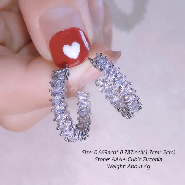 boucles d oreilles mariée créoles CZ incrustées pour femmes, boucles d'oreilles rondes en cristal vert