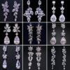 boucles d oreilles mariée longue goutte pour femme, fleur de luxe, cuir chevelu contre-indiqué