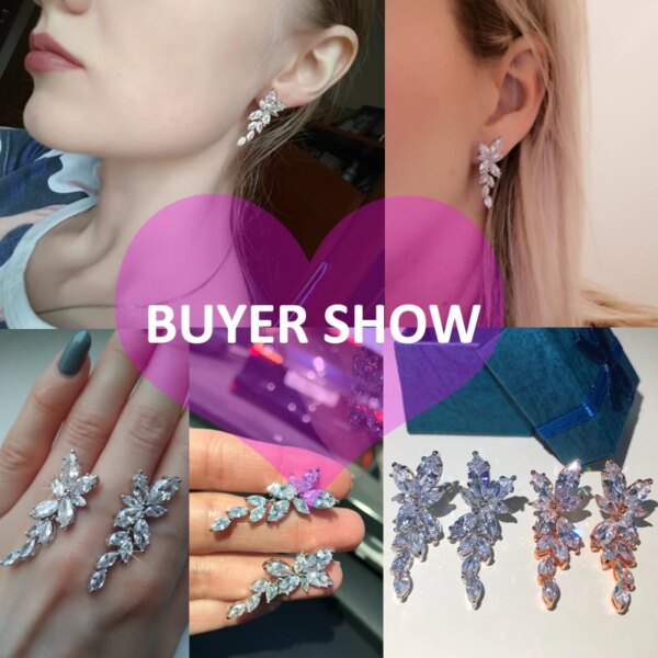 boucles d oreilles mariée longue goutte pour femme, fleur de luxe, cuir chevelu contre-indiqué