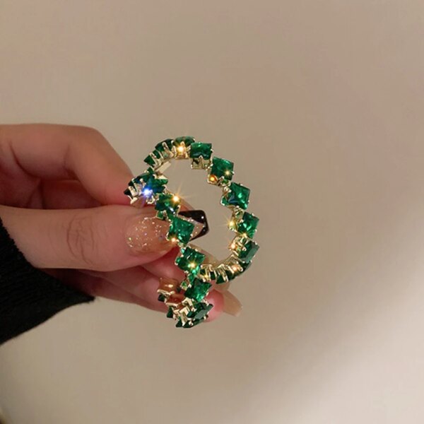 69422-1313ff.jpg boucles d oreilles mariée créoles CZ incrustées pour femmes, boucles d'oreilles rondes en cristal vert