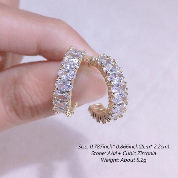 boucles d oreilles mariée créoles CZ incrustées pour femmes, boucles d'oreilles rondes en cristal vert