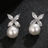 boucles d oreilles mariée  Tous les types de boucles d'oreilles en Imitation de perle avec zircon cubique