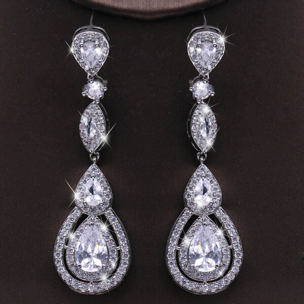 boucles d oreilles mariée longue goutte pour femme, fleur de luxe, cuir chevelu contre-indiqué