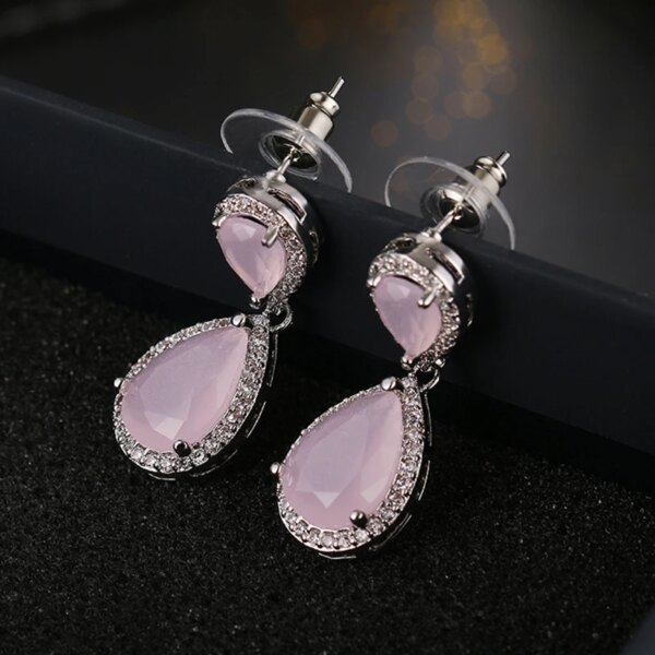 boucles d oreilles mariée en forme de goutte d'eau pour femmes, breloques, longues
