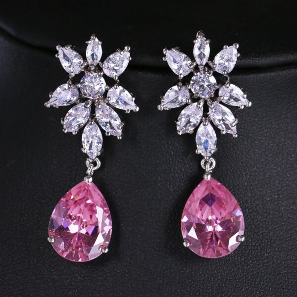 69543-c4160b.jpg boucles d oreilles mariée longues de mariage en Zircon avec goutte d'eau ronde