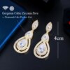 boucles d oreilles mariée en zircon cubique blanc brillant, goutte d'eau pour les mariées