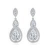 boucles d oreilles mariée en zircon cubique blanc brillant, goutte d'eau pour les mariées