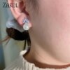 boucles d oreilles mariée en Zircon pour femme, Imitation perle, fleur, brillant