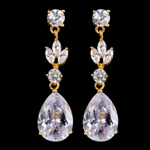 boucles d oreilles mariée longue goutte pour femme, fleur de luxe, cuir chevelu contre-indiqué
