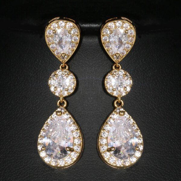 boucles d oreilles mariée en forme de goutte d'eau pour femmes, breloques, longues