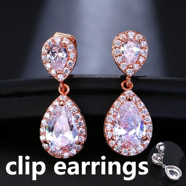 boucles d oreilles mariée en forme de goutte d'eau pour femmes, breloques, longues