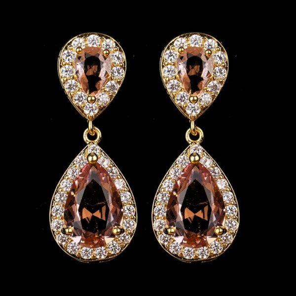 boucles d oreilles mariée en forme de goutte d'eau pour femmes, breloques, longues