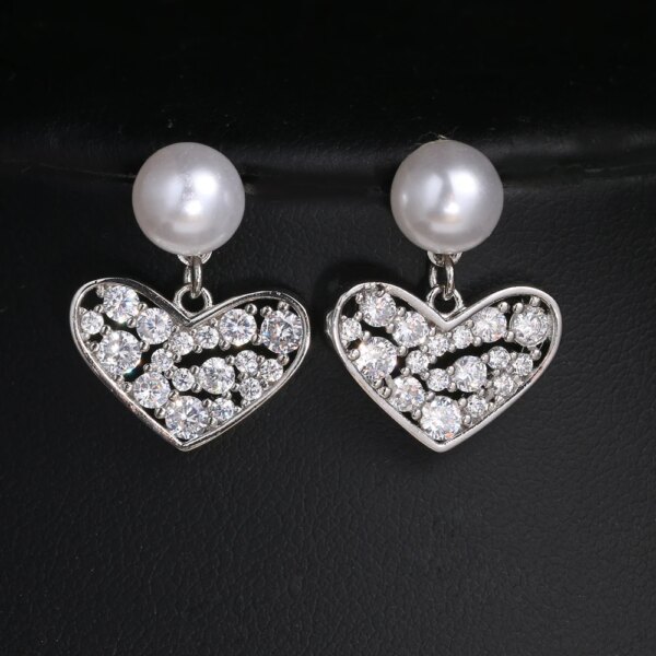 boucles d oreilles mariée  Tous les types de boucles d'oreilles en Imitation de perle avec zircon cubique