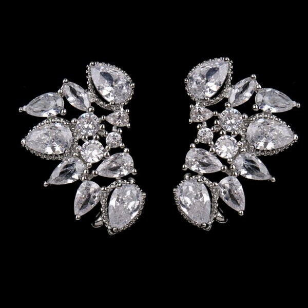 boucles d oreilles mariée en argent pour femmes, bijoux mignons, en forme de fleur